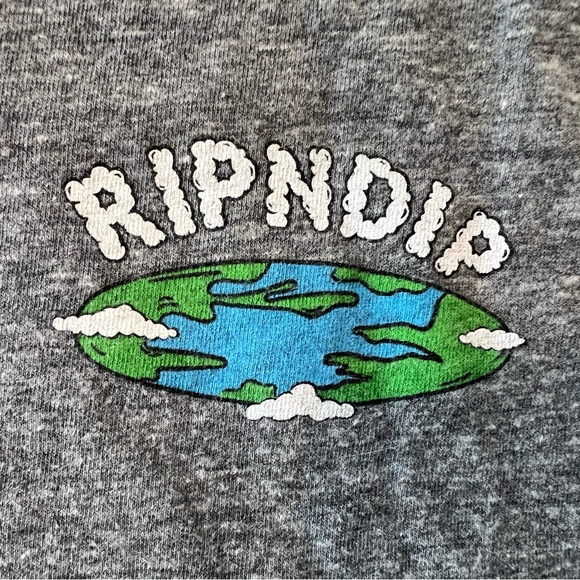 Ripndip Jump Rope World Men’s Small Heather Gray Tee Earth 3 White Cats - Picture 4 of 13